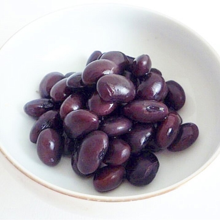 圧力鍋で黒豆煮 甘さ控えめ